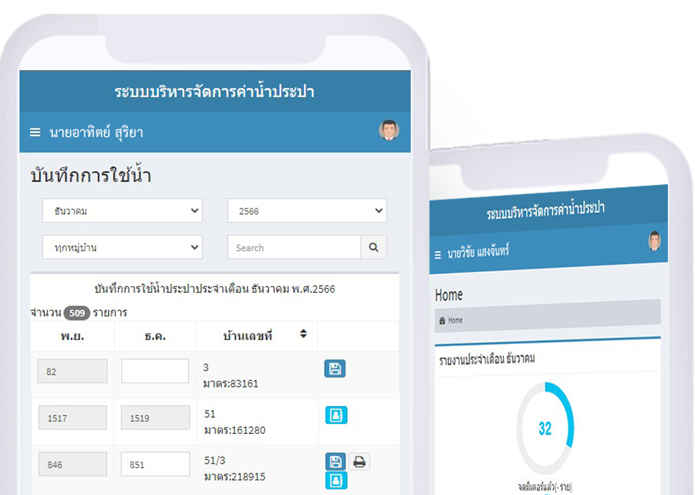 ระบบบริหารจัดการค่าน้ำประปา อบต.เขาไม้แก้ว